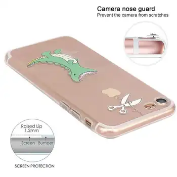 Išmaniojo telefono Atveju iPhone 6 s Case Silikoninis Dinozaurų Katė Pelėdos Aišku Atvejų 