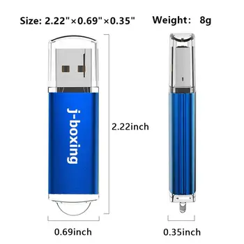 J-bokso USB Flash Drive 16GB Stačiakampio USB 2.0 Memory Stick Nykščio Pendrives užtektų KOMPIUTERIO, Nešiojamojo kompiuterio 