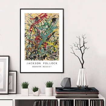 Jackson Pollock Abstrakti Tapyba Dailės Plakatų Galerija Sienos Menas Drobė Spausdina Sienos Nuotraukas Kambarį Namų Dekoro