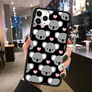 JAMULAR Mielas Koala Cat Kitten Debesies Modelio Telefono dėklas Skirtas iPhone 7 SE 2020 m. 11 Pro XR XS MAX X 8 6Plus Silikono Hard Cover Coque