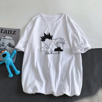 Janpanese Anime Hunter X Hunter Marškinėliai Vyrams Vasaros Grafinis Tees Unisex Killua Zoldyck Gon Atspausdintas T-shirt Vasaros Viršūnes