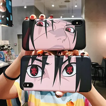 Japonija Naruto Anime Skausmas Uchiha Sasuke Uzumaki Atveju iPhone 6 6S 7 8 Plus X XR XS MAX animacinių filmų Blizgus, Minkštas Silicio Coque Dangtis