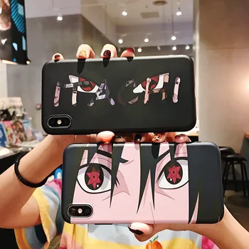 Japonija Naruto Anime Skausmas Uchiha Sasuke Uzumaki Atveju iPhone 6 6S 7 8 Plus X XR XS MAX animacinių filmų Blizgus, Minkštas Silicio Coque Dangtis