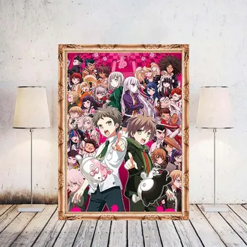 Japonijos Anime Danganronpa: Trigger Happy Šilko Plakatas Klasikinis Japonų Anime Namų Dekoro Retro Plakato Sienos Meno Kambario Apdaila