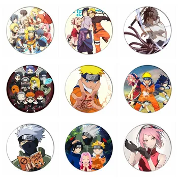 Japonijos Anime Naruto Hatake Kakash Cosplay Ženklelis Uchiha Sasuke Sagė Haruno Sakura, Segtukai, Itachi Surinkimo Emblemos Kuprinės