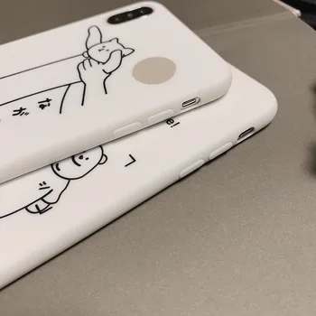 Japonijos Juokinga Grafiti Katė Telefono dėklas Skirtas iPhone 11 Pro Max XR Xs XsMax X 7 7 Pulse 7 8 6 6S Pulse Atvejais Mielas Minkštas Silikoninis Dangtelis