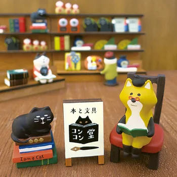 Japonijos Miniatiūriniai Knygyne Katė Serijos Dervos Cabochon Pasakų Sodas Ornamentas 