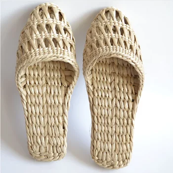 JARYCORN2020 vasaros unisex mados namų batai moterų šiaudų šlepetės nauja pora batų, rankų darbo Kinų stiliaus patogūs sandalai