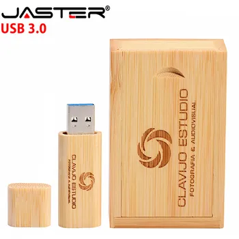 JASTER kūrybos medinė USB 3.0 atmintinę 4GB/8GB/16GB/32GB/64GB Išorės Saugojimo (nemokamai logotipą) lazerinis graviravimas