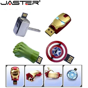 JASTER metalo Imituoti Amerikos Kapitono Shield USB atmintinė originalios memory stick karšto pardavimo animacinių filmų pendrive 4GB/8GB/16GB/32GB/64GB