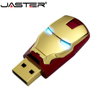 JASTER Mini USB Rakto Memoria Stick 64GB geležinis Žmogus USB Flash Drive 32GB Pen Ratai Realias galimybes Pendrive U Kietas Diskas USB Raktas