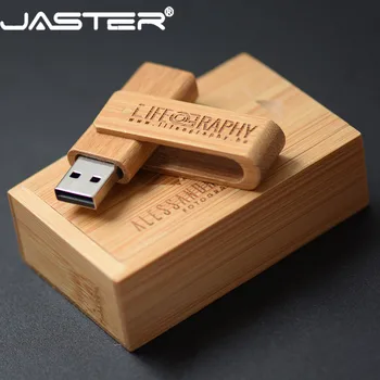 JASTER nemokamas pristatymas (nemokamai logotipą ) medinių nugara + box USB 2.0 pendrive 4GB 8GB 16GB 32GB 64GB 128 GB usb flash drive