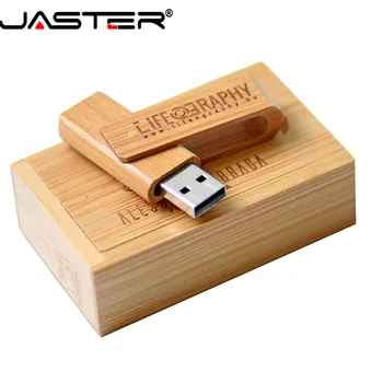 JASTER nemokamas pristatymas (nemokamai logotipą ) medinių nugara + box USB 2.0 pendrive 4GB 8GB 16GB 32GB 64GB 128 GB usb flash drive