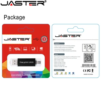 JASTER USB 2.0 High Speed OTG 64GB Pen Drive USB Flash Drive, 4 GB 16 GB 32 GB, 128 GB Micro USB atmintinę(Virš 10vnt Nemokama logo)