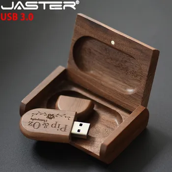 JASTER USB 3.0 Didelio greičio LOGOTIPĄ, mediniai+Box Asmeninis LOGOTIPAS klientų pendrive 8GB 16GB 32GB 64GB usb Flash Drive pen ratai U disko