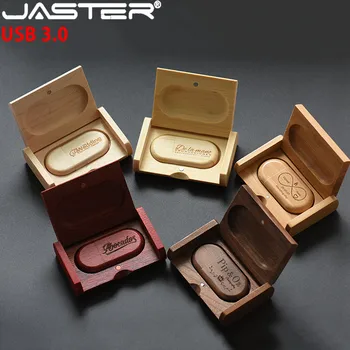JASTER USB 3.0 Didelio greičio LOGOTIPĄ, mediniai+Box Asmeninis LOGOTIPAS klientų pendrive 8GB 16GB 32GB 64GB usb Flash Drive pen ratai U disko