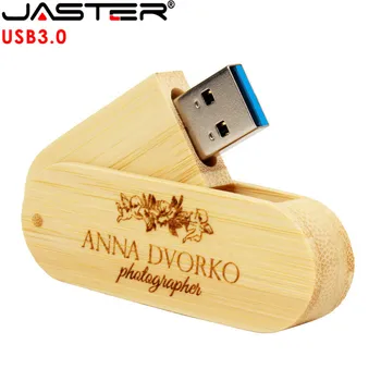 JASTER USB 3.0 pasukti Medinis USB atmintukas Pendrive Memory Stick pen ratai 4 GB 16GB 32GB 64GB usb creativo nemokamai logotipą