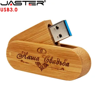 JASTER USB 3.0 pasukti Medinis USB atmintukas Pendrive Memory Stick pen ratai 4 GB 16GB 32GB 64GB usb creativo nemokamai logotipą