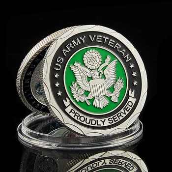 JAV Vėliava Kariuomenės Veteranas Monetos Didžiuotis Tarnavo, Tai Mes jums Pareiga Ginti Šalies Garbę Veteranas Dienos Dovanos