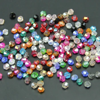 JHNBY 4mm 100vnt AAA Bicone Austrijos kristalai prarasti karoliukai kamuolys tiekimo AB spalvos danga ,apyrankės karoliai, Papuošalai Priėmimo 