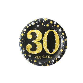 Jubiliejų, Gimtadienio dekoracija 30 40 50 60 metų Gimtadienio Juoda/Aukso Indai balionas Suaugusiųjų Gimtadienio apdaila