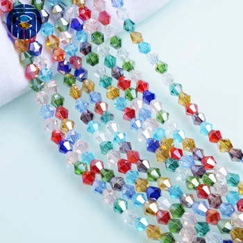 Juleecrystal 4mm Bicone Crystal Beads Spalvinga Sumaišyti Stiklo Karoliukai Papuošalai Priėmimo