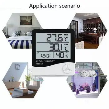 Junejour Patalpų Lauko Skaitmeninis Termometras su Drėgmėmačiu LCD Ekranas Temperatūros Drėgmės Matuoklis 1Pcs