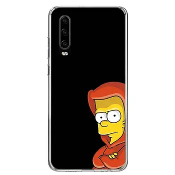 Juoda Simpsonų Telefoną Atveju Huawei P40 30 P20 Mate 30 20 10 Pro P10 Lite P Smart Z + 2019 Dovana Coque Padengti Rubisafe