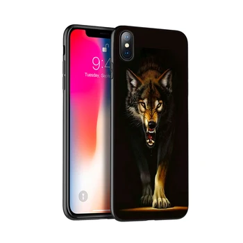 Juoda tpu case for iphone 5 5s SE 2020 6 6s 7 8 plus X 10 XR XS 11 pro MAX silicon cover atveju tamsią Naktį Vilkas