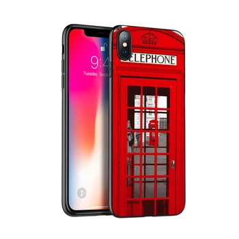 Juoda tpu case for iphone 5 5s SE 2020 6 6s 7 8 plus x 10 case cover for iphone XR XS 11 pro MAX atveju Londono big benas Autobusų