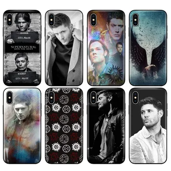 Juoda tpu case for iphone 5 5s SE 2020 6 6s 7 8 plus x 10 case for iphone XR XS 11 pro MAX atveju Antgamtinių SPN Jensen Ackles