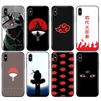 Juoda tpu case for iphone 5 5s se 6 6s 7 8 plus x 10 silicon cover for iphone XR XS 11 pro MAX Anime Naruto, Naruto Minimalistinio