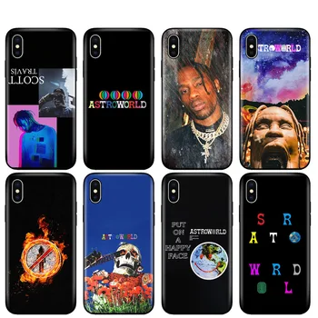 Juoda tpu case for iphone 5 5s se 6 6s 7 8 plus x 10 atveju silicon cover for iphone XR XS 11 pro MAX atveju scott travis astroworld