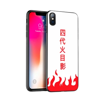 Juoda tpu case for iphone 5 5s se 6 6s 7 8 plus x 10 silicon cover for iphone XR XS 11 pro MAX Anime Naruto, Naruto Minimalistinio