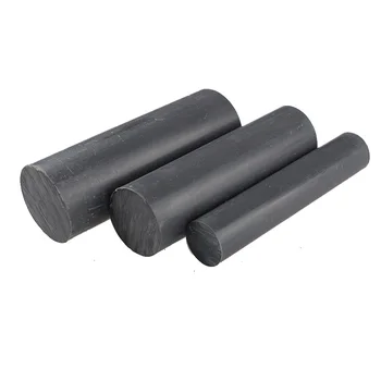 Juodo plastiko (PVC) apvalus strypas, baras inžinerijos priemonės skersmuo 8mm iki 100mm ilgis 100mm