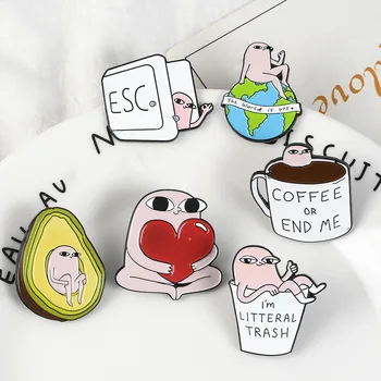 Juokinga vabzdžių Emalio Pin Žemę Kavos Bžūp Emblemos Animacinių filmų Sagės Išprovokuoti Sagė dovana draugams