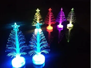 JXSFLYE spalvotu LED Optinio Pluošto Naktį šviesos Apdailos Šviesos Lempos Mini Kalėdų eglutę 2019 Kalėdų Medžio Šviesa