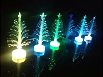 JXSFLYE spalvotu LED Optinio Pluošto Naktį šviesos Apdailos Šviesos Lempos Mini Kalėdų eglutę 2019 Kalėdų Medžio Šviesa