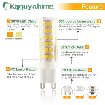 Kaguyahime 5vnt LED G9 G4 E14 šviesos srautą galima reguliuoti Lempos Kukurūzų Lemputė 9W 7W 5W 3W LED E14 Lemputė G4 AC 220V, Liustra Vietoje Pakeisti Halogeninės Lempos