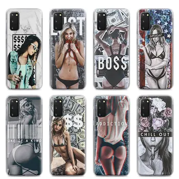 Kaip Bosas Sexy Ass Girl Dolerių, Telefono dėklas, skirtas Samsung Galaxy S10 S20Ultra S10e S8 S9 Pastaba 8 9 10 Plius A50 A70 A51 A71 Dangtis