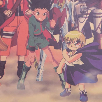 KAKLARAIŠTIS LER Japonų Anime Simbolių Kolekcija Plakatas Klasikinių Animacinių filmų Kraft Popieriaus, Dekoratyviniai Paveikslai Sienų Lipdukai 50*35cm
