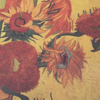 KAKLARAIŠTIS LER Kraftpopieris Van Gogh Plakatas Saulėgrąžų Šiuolaikinio Abstraktaus Aliejaus Tapybos Siena Lipdukas Dekoratyvinis