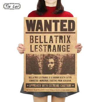 KAKLARAIŠTIS LER Norėjo Bellatrix Lestrange Vintage Retro Kraft Plakatas Dekoratyvinės Tapybos 42X30cm