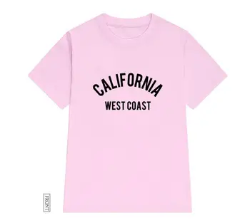 Kalifornijos west coast Moterų marškinėlius Medvilnės Atsitiktinis Juokingi marškinėliai Lady Mergina Viršuje Tee Hipster Tumblr ins Lašas Laivas NA-9