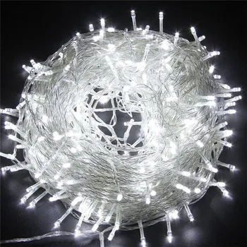 Kalėdos Lauko kalėdų šviesos led string žibintai 100M 10M 5M Luces Decoracion pasakų šviesos atostogų žiburiai apšvietimo medžių viršūnėmis