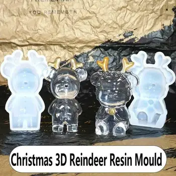 Kalėdų 3D Elnių Silikono Papuošalai Pelėsių Epoksidinės Dervos, Liejimo formos, Liejimo Įrankis