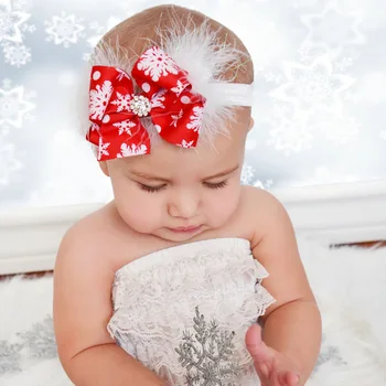 Kalėdų baby girl lankelis Kūdikio plaukų aksesuarai audinio Kaklaraištis naujagimių galvos Apdangalai, tiara headwrap Dovana Vaikams tvarstis Juostelės lankai