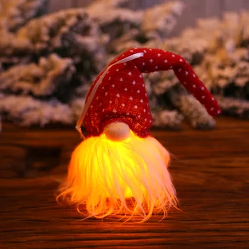 Kalėdų Beveidis Gnome LED Šviesos Kalėdų Dekoracijas Fluorescentinė Miško Vyras Santa Claus Lėlės Skleidžiančių Pakabukas Dovanos namams