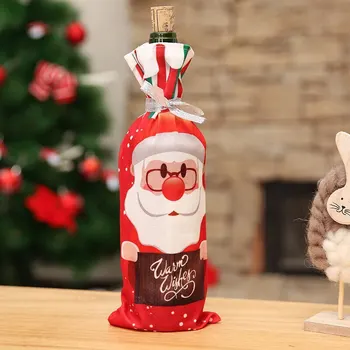 Kalėdų Dekoracijos Namų Santa Claus Vyno Butelis Padengti Sniego Kojinę Dovanų Turėtojai Kalėdos Navidad Dekoro Naujųjų Metų