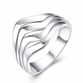 Kalėdų dovana moterims mergina sidabro spalvos žiedas Puikus Vestuvių Dovaną, sidabro spalvos žiedas Cute mados klasikinis Papuošalai dydis 8 R123